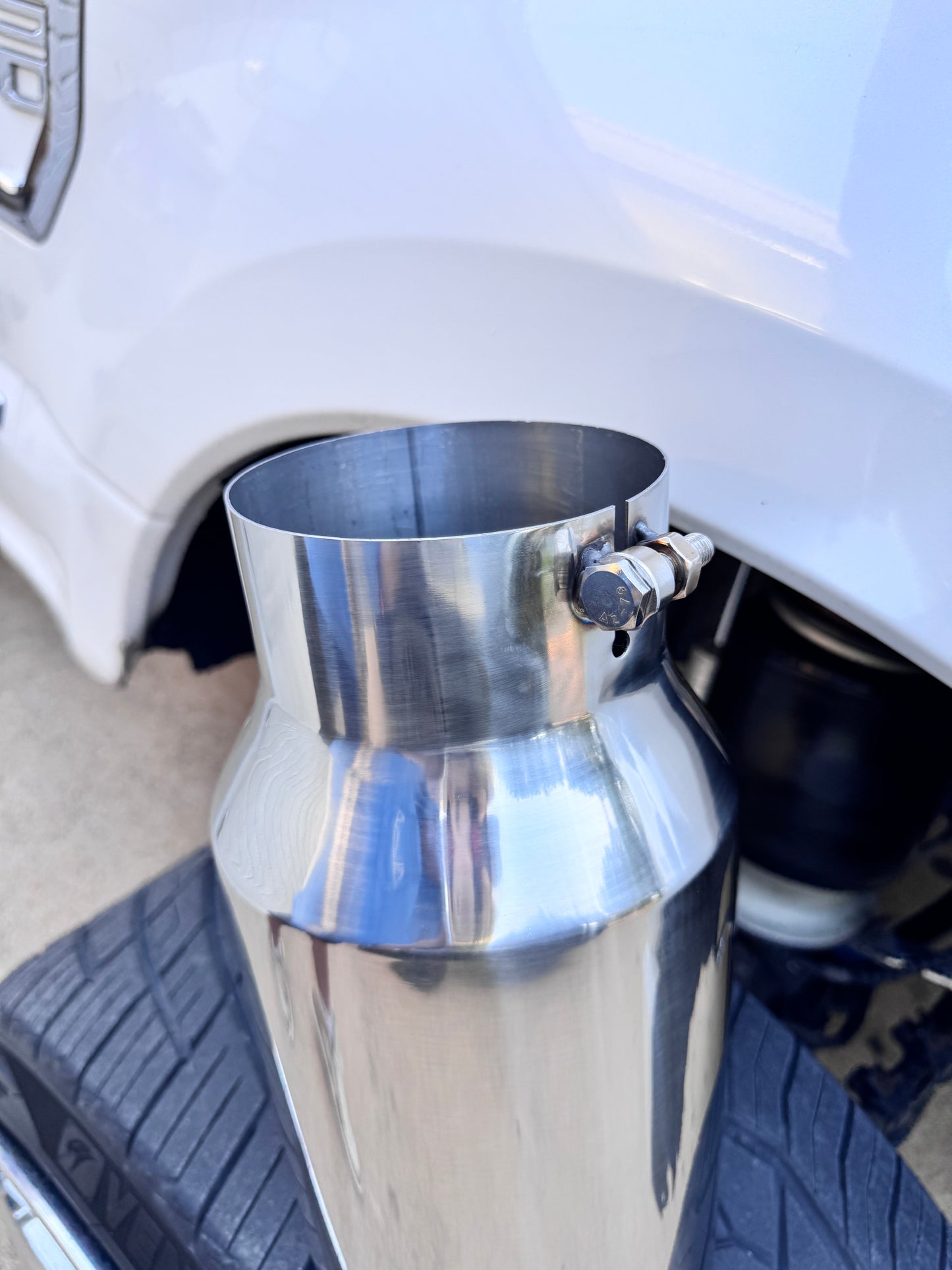 5” to 7” Bolt-On Polished Chrome Exhaust Tip – Angled Cut | Universal Fit