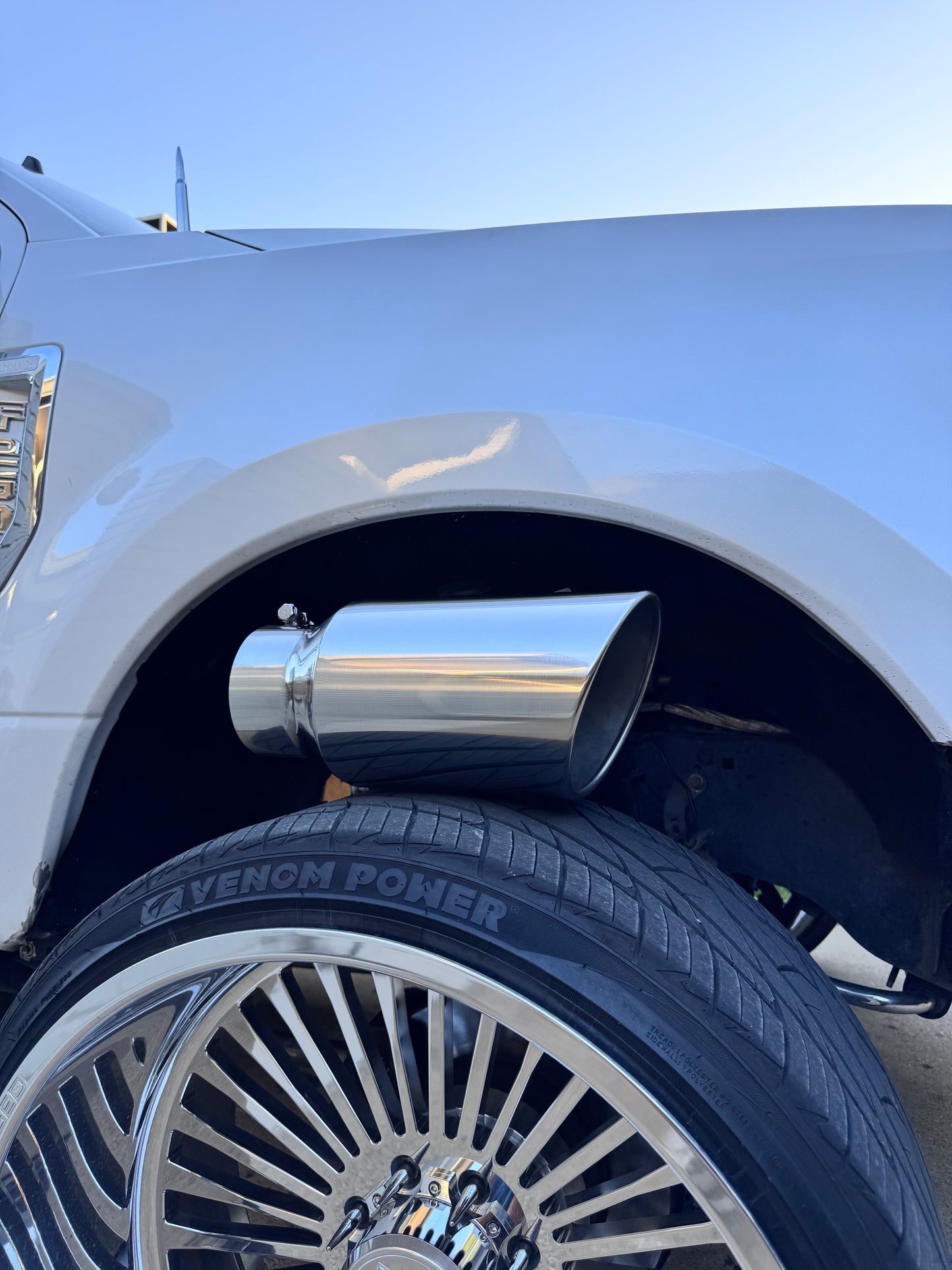 5” to 7” Bolt-On Polished Chrome Exhaust Tip – Angled Cut | Universal Fit